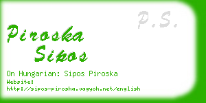 piroska sipos business card
